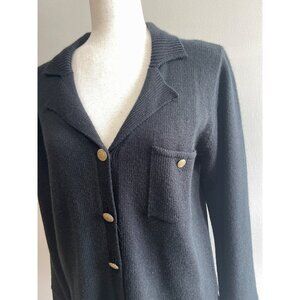 VTG White Stag Cardigan Sweater Womens S Black Collard Button Up